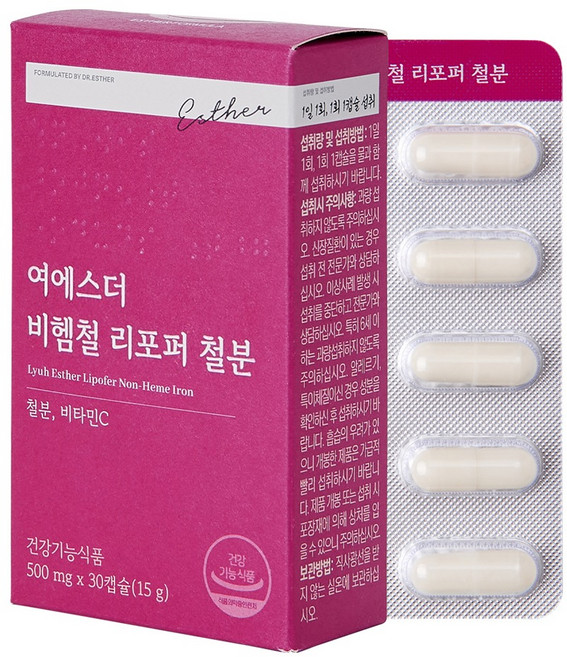 에스더포뮬러 여에스더 비헴철 리포퍼 철분 15g, 1개, 30정