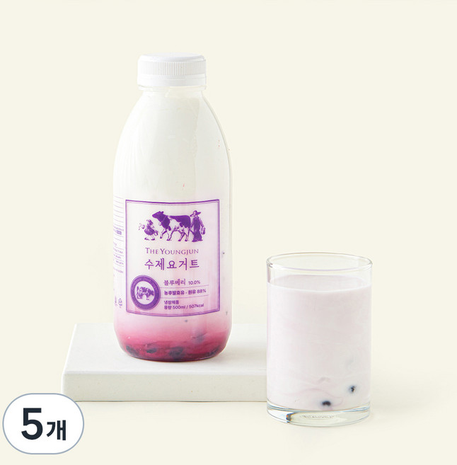 영준목장 수제요거트 블루베리, 500ml, 1개입, 5개