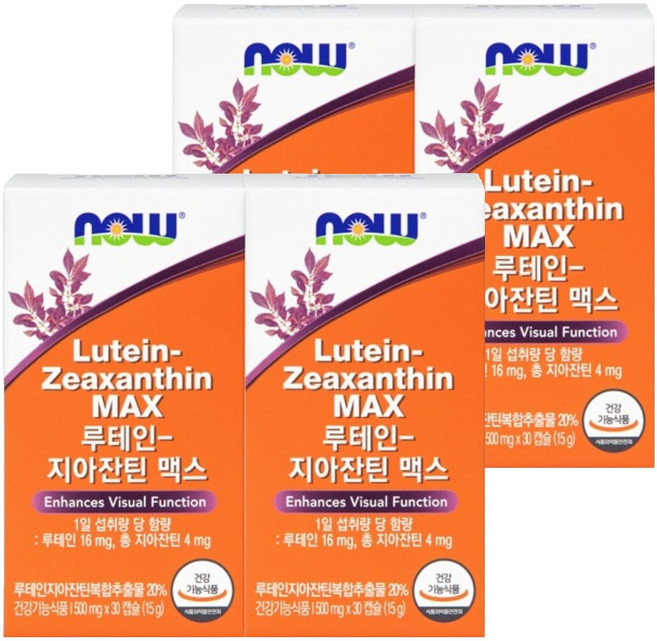 나우푸드 루테인 지아잔틴 맥스, 30정, 4개
