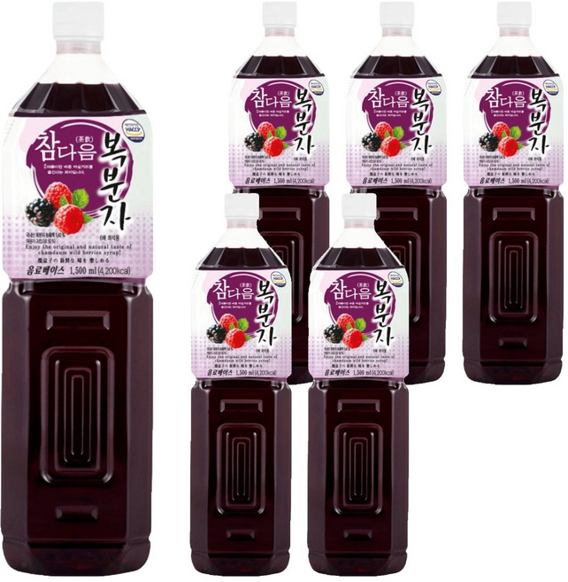 파낙스 참다음 복분자 음료베이스, 1.5L, 6개