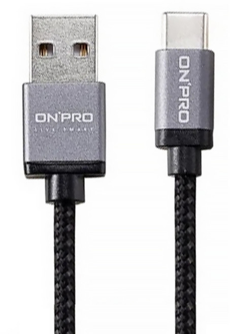 ONPRO 3A 傳輸快充線 USB-A - USB-C UC-TCM12M, 1.2m, 黑色, 1條