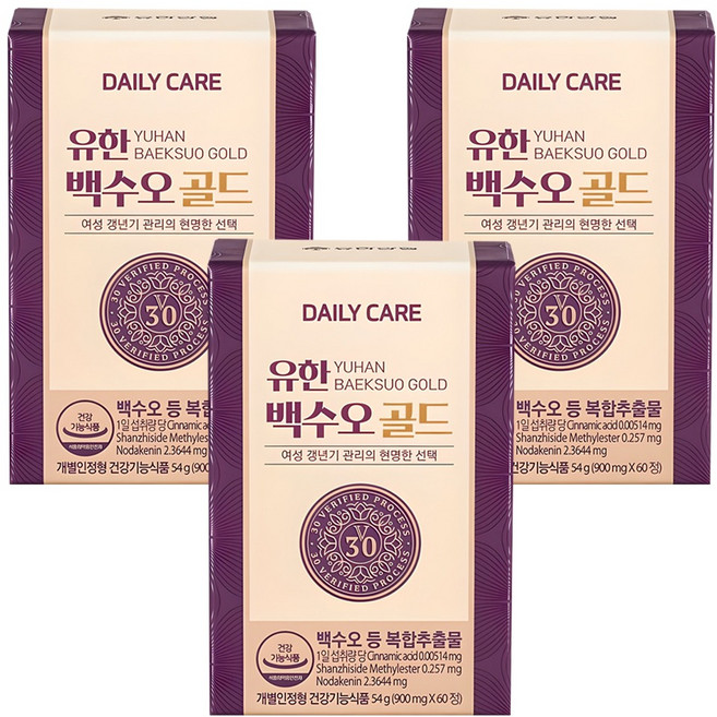 데일리케어 유한 백수오 골드 54g, 60정, 3개
