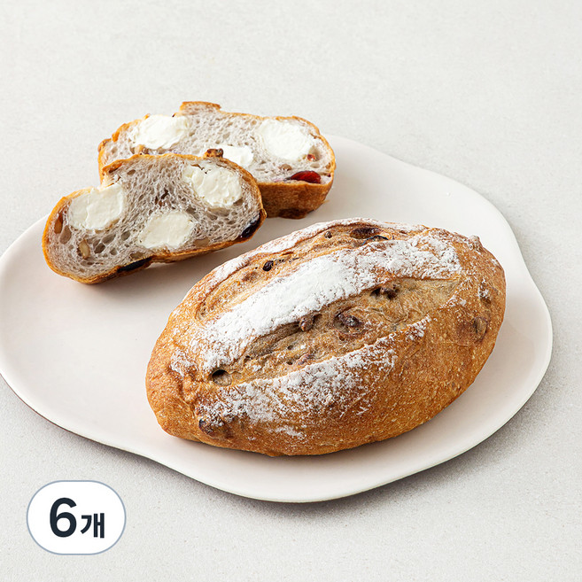 프레시오늘 신선냉장 우리밀 유크림 리얼버터 크림치즈 수제 깜빠뉴, 240g, 1개입, 6개