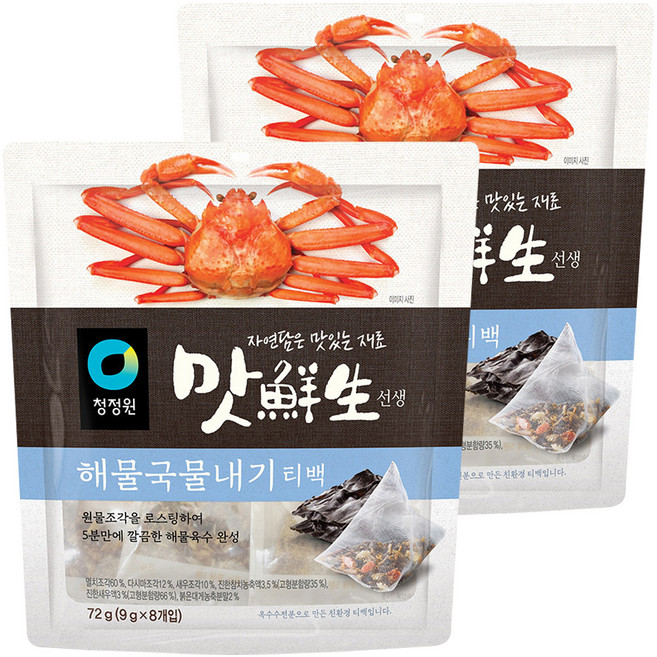대상 맛선생해물국물내기티백, 72g, 2개