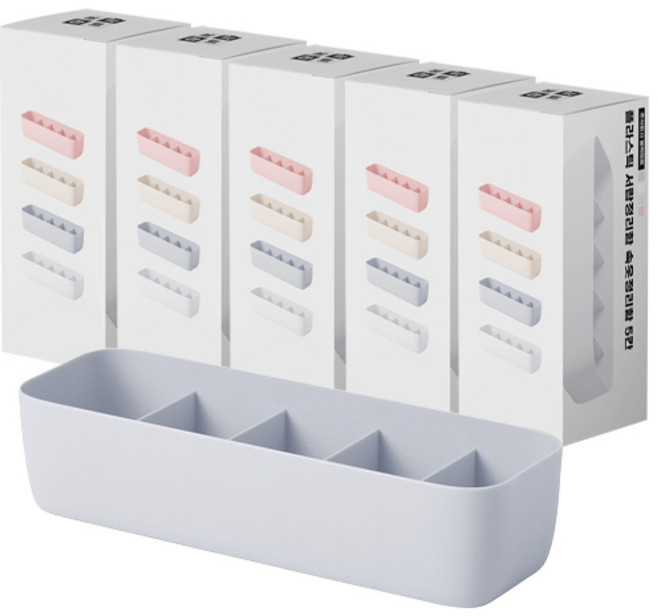 블럭마트 플라스틱 속옷 서랍 정리함 5칸, 그레이, 5개