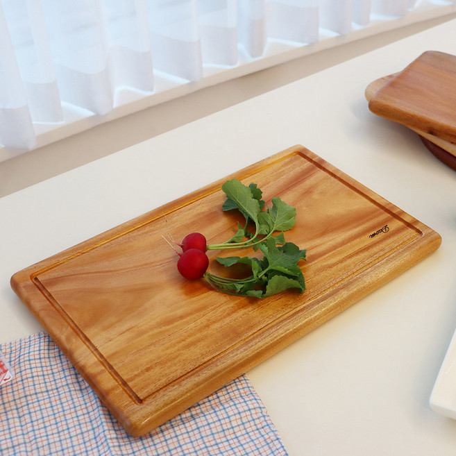 마호가니 항균 원목도마 사각홈, 혼합색상, 1개