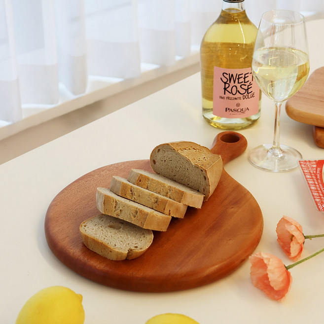 마호가니 항균 원목도마 원형, 혼합색상, 1개