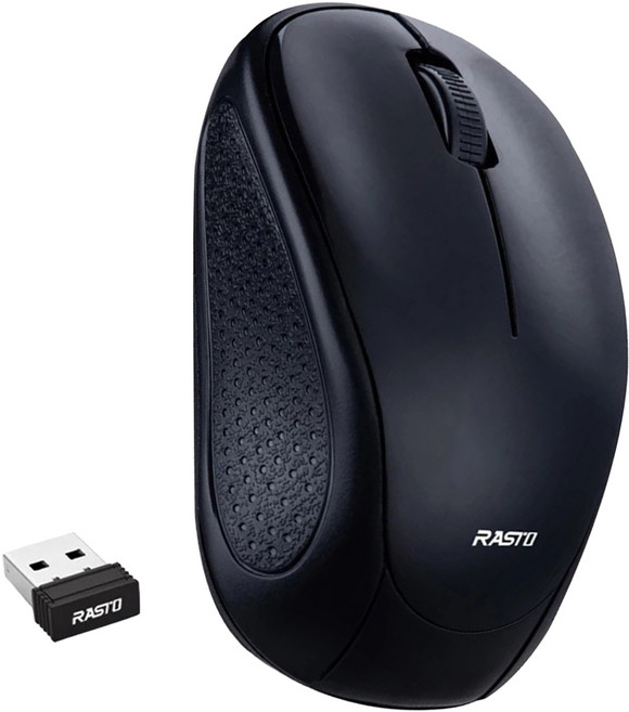 RASTO RM34 2.4GHz 超省電無線滑鼠, 黑色, R-PCA038