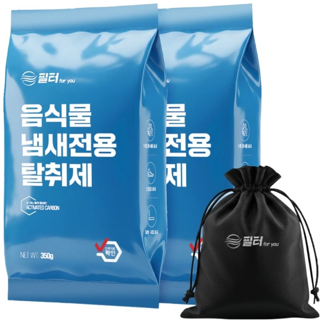 필터포유 음식물 처리기 필터 리필 숨쉬는 탈취 활성탄 + 다용도 파우치 세트, 리쿡 - 쿠팡