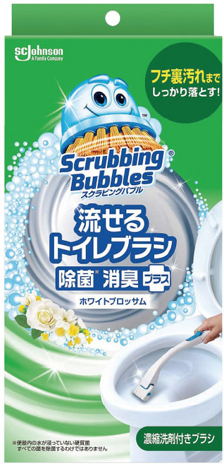 SC Johnson 莊臣 可溶解式含洗劑馬桶刷組, 白色, 1組