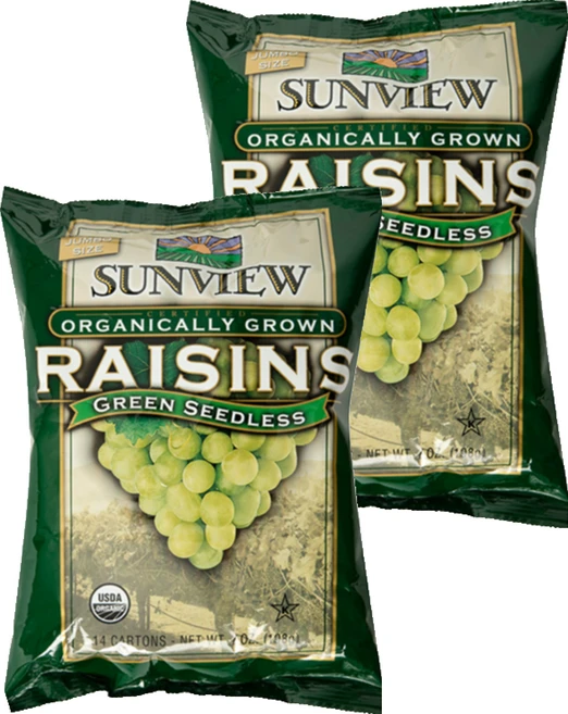 썬뷰 유기농 건청포도 스낵팩, 198g, 2개 - 쿠팡