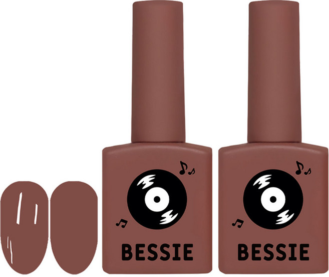 BESSIE 컬러 젤네일, BG17 Boom Bap 브라운, 11ml, 2개