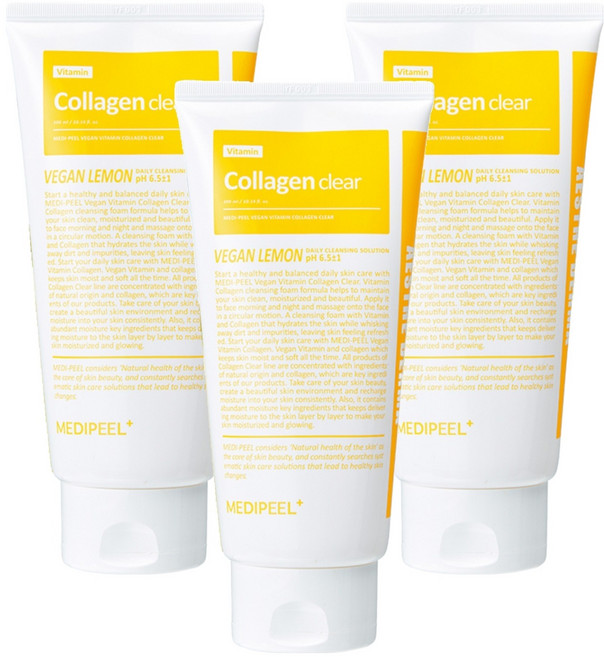 메디필 비건 비타민 콜라겐 클리어 폼 클렌저, 300ml, 3개