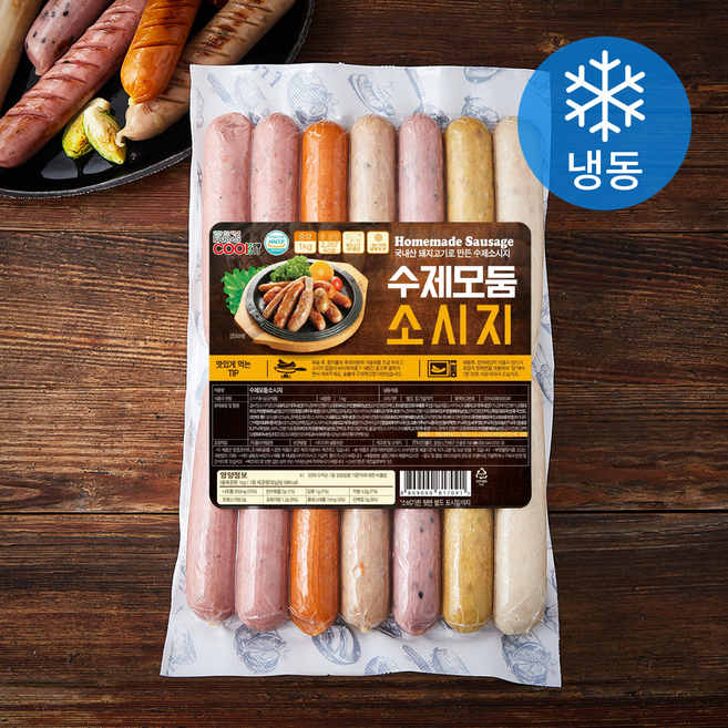 팜스쿡 수제 모둠 소시지 (냉동), 1kg, 1개