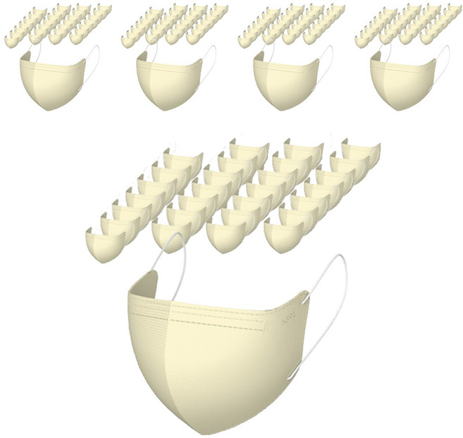 가드데이 KF94 새부리형 황사방역 컬러 마스크 대형, 베이지, 5개, 100매입