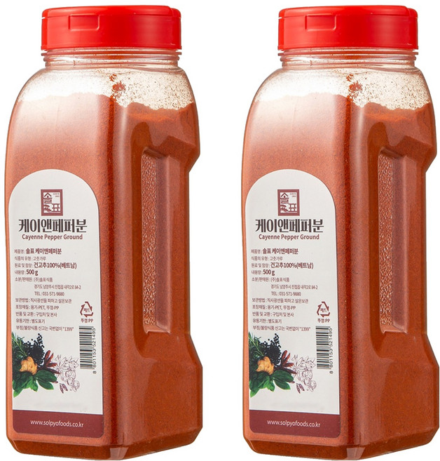 솔표식품 케이엔페퍼 고춧가루, 500g, 2개