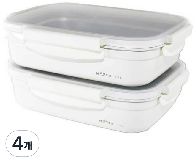 Haatz Deco 不鏽鋼密封容器組, 1.5L, 4個