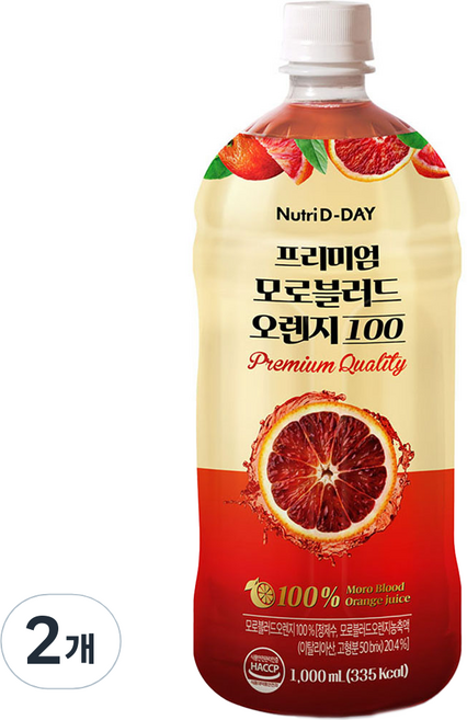 뉴트리디데이 프리미엄 모로블러드오렌지 100, 1L, 2개