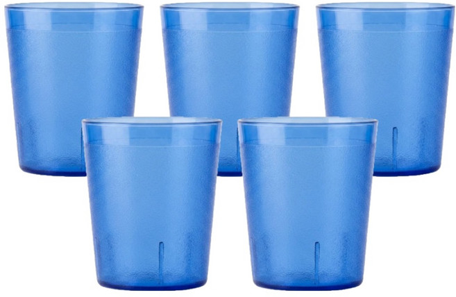 리빙메이트 PC 안깨지는 물컵 190ml, 청색, 5개