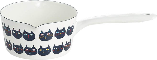 plune. 琺瑯單柄牛奶鍋 31 x 8 x 16cm, 31cm, 白色 + 黑色, 1個