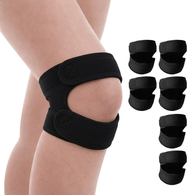 피넬 고탄력 이중 보호 러닝 슬개골 무릎보호대 2p, 블랙, 3개