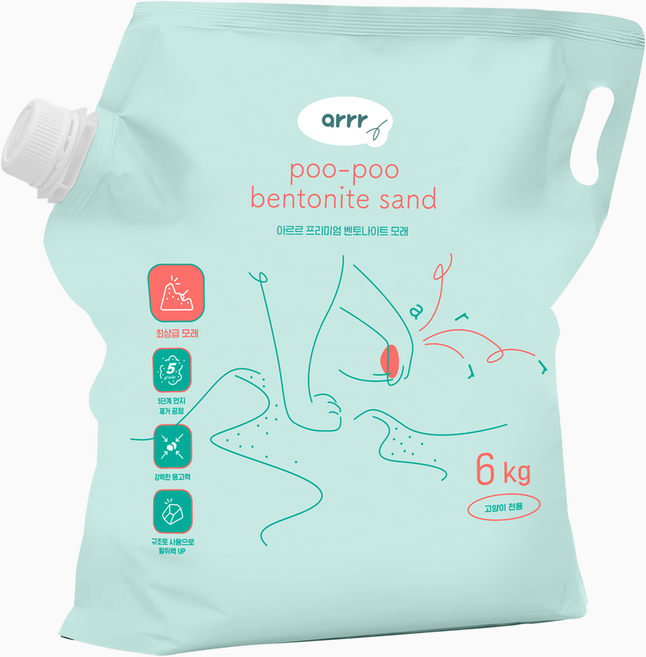 동원아르르 응고형 프리미엄 벤토나이트 고양이 모래, 6kg, 1개