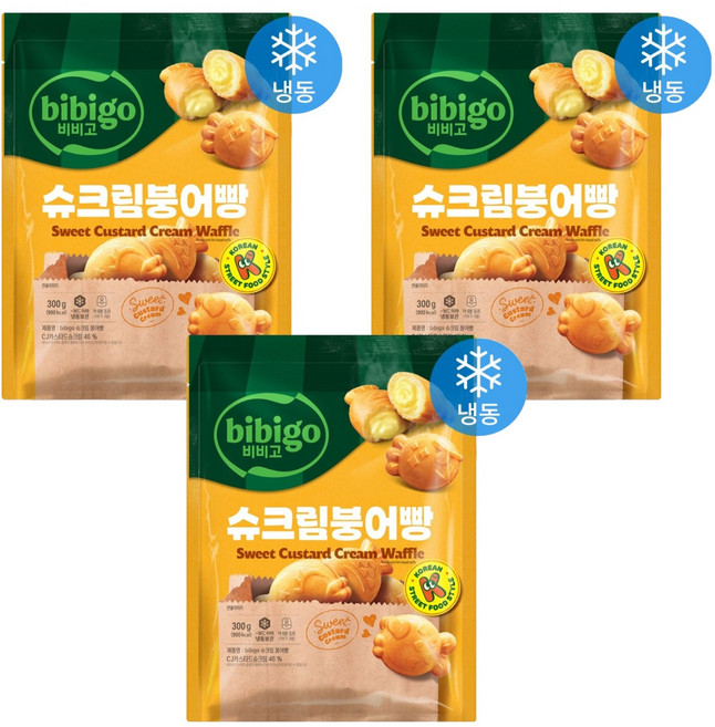 비비고 슈크림 붕어빵 (냉동), 300g, 3개