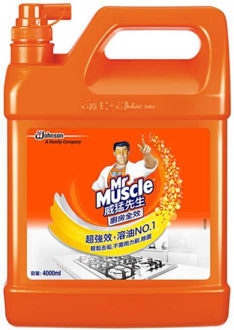 Mr Muscle 威猛先生 廚房清潔劑加侖桶 超強效, 4L, 1桶