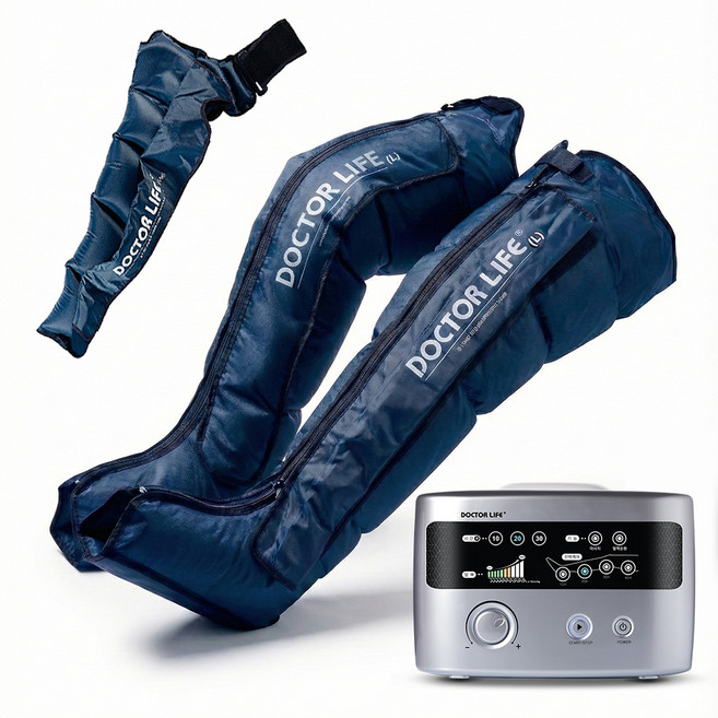 닥터라이프 공기압 의료기기 종아리 다리 팔 혈액순환 마사지기 안마기 다리+팔SET V7MAX, 실버