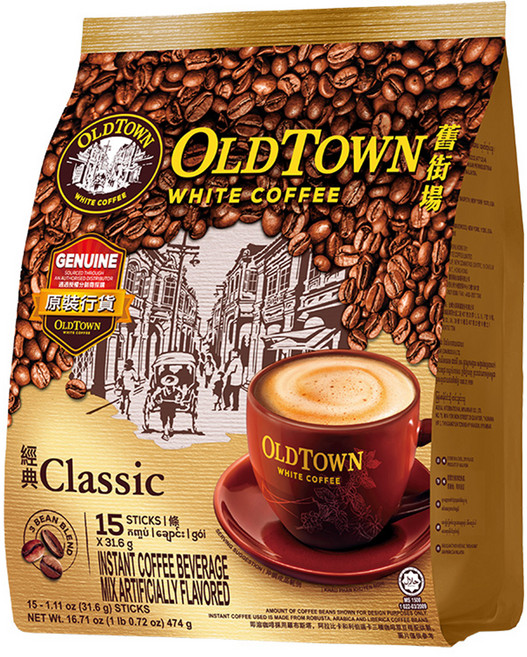 OLDTOWN WHITE COFFEE 舊街場白咖啡 3合1經典白咖啡, 31.6g, 15條, 1袋