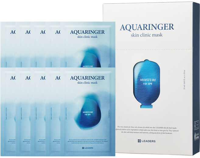 리더스 아쿠아링거 스킨 클리닉 마스크 25ml, 10개입, 1개