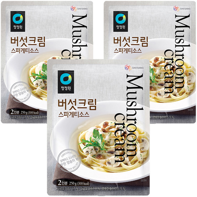 DAESANG 大象 蘑菇奶油義大利麵醬, 250g, 3個