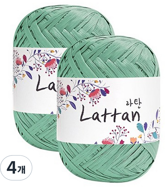 yarna 라탄 라피아 뜨개실 40g, 17번반유광, 4개