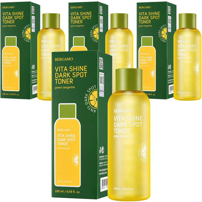 베르가모 청귤 비타샤인 잡티 토너, 180ml, 4개