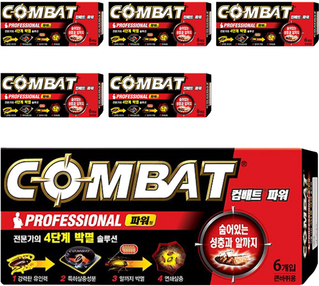 컴배트 파워 부착형 살충제 큰바퀴용, 6개