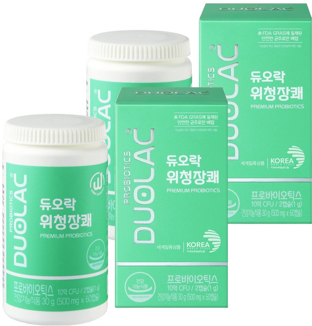 듀오락 위청장쾌 프로바이오틱스 유산균, 60정, 2개