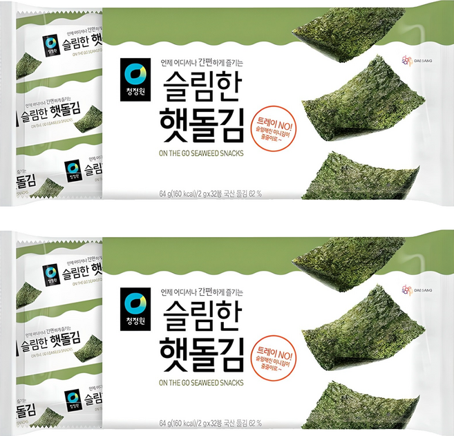 대상 슬림한 햇돌김, 64g, 2개