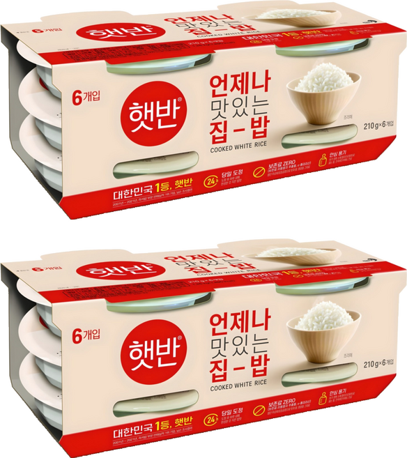 햇반 백미밥, 210g, 12개