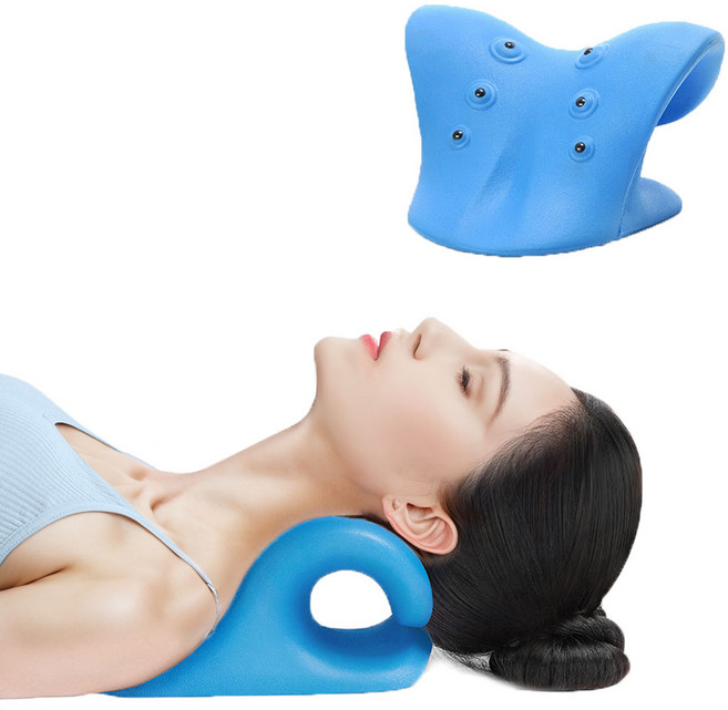 헨센 마그네틱 목 스트레칭 기구 경추 지압기, 블루, 1개