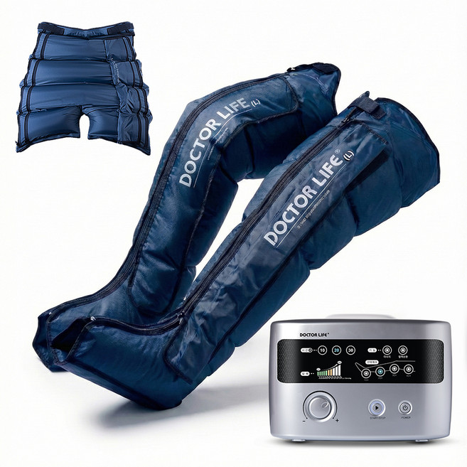 닥터라이프 공기압 의료기기 엉덩이 허벅지 골반 혈액순환 마사지기 다리+반바지 세트, V7MAX, 실버