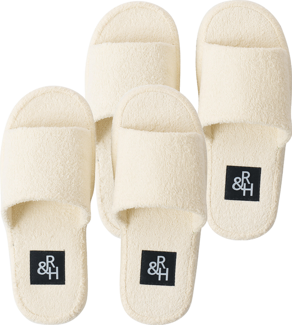 룸앤홈 테리 오픈형 룸슈즈, 아이보리, 2개