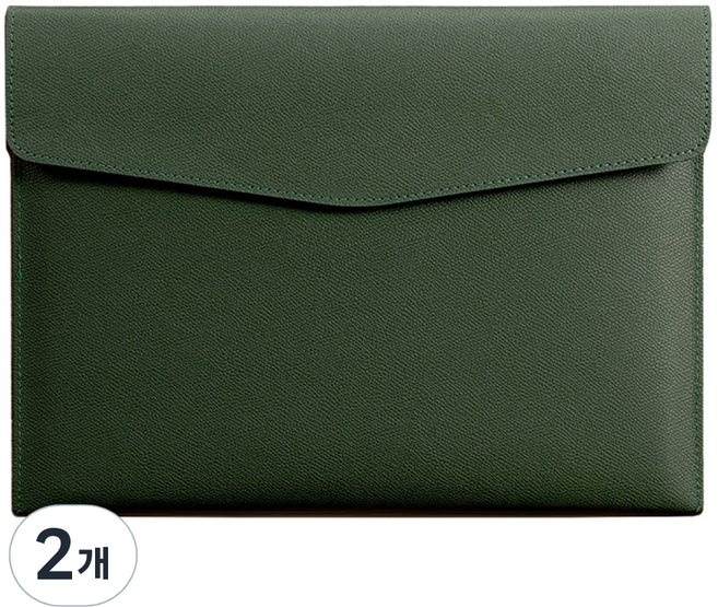 동아피엠에스 A4파일 가죽클러치, 다크그린, 2개
