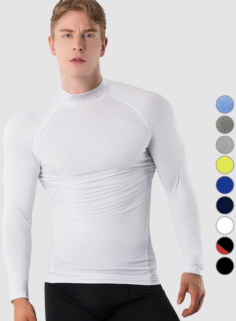 아르메데스 남성용 터틀넥 테크핏 긴팔 축구 야구 등산 라이딩 트래킹 베이스레이어 언더레이어 상의 AR-151