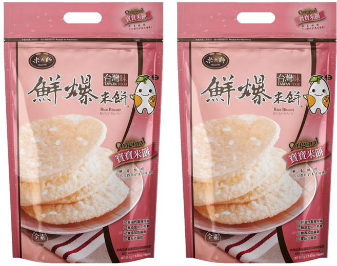 master mi 米大師 鮮爆米餅 寶寶米餅 6個月以上, 原味, 53.2g, 2包
