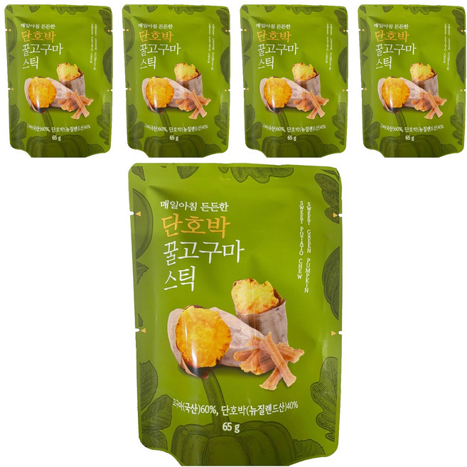 甜南瓜蜂蜜紅薯條, 65克, 5個