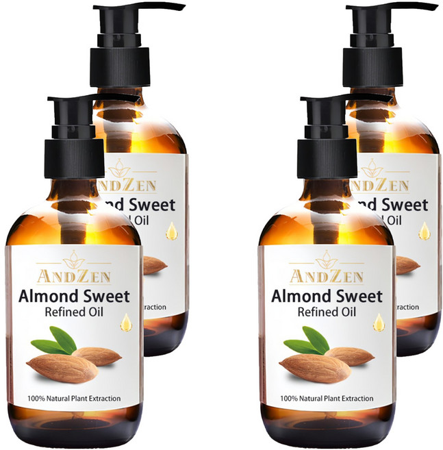 ANDZEN 安得仁 甜杏仁油 玻璃瓶裝 按摩油保濕油基礎油基底油, 250ml, 4件