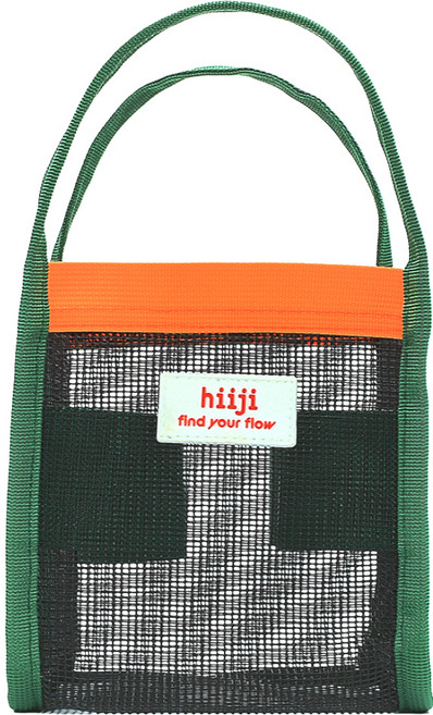 hiiji 沐浴收納籃, 黑色 + 綠色