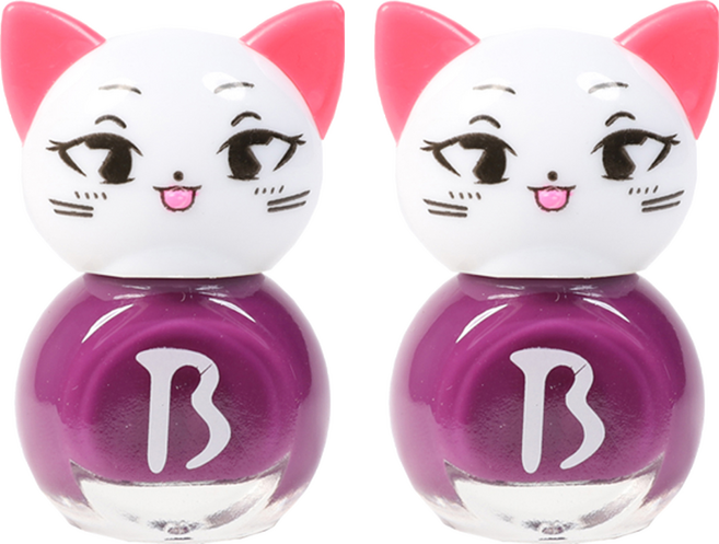 바블리 키즈네일 냥이 스티커형식 어린이매니큐어, 퍼플핑, 2개