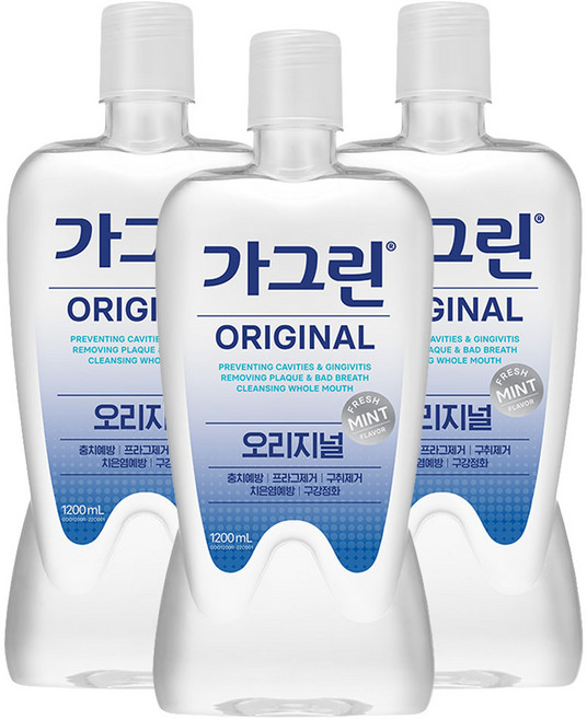 가그린 오리지널 구강청결제, 1.2L, 3개