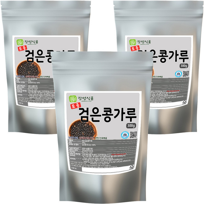 장명식품 국내산 검은 콩가루, 3개, 300g